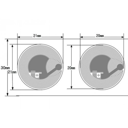 PET/Paper NFC-labels 21mm...